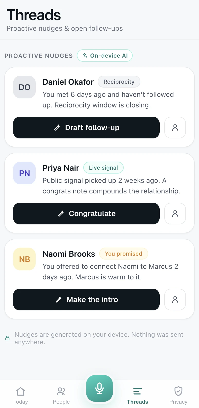 Proactive nudges thread